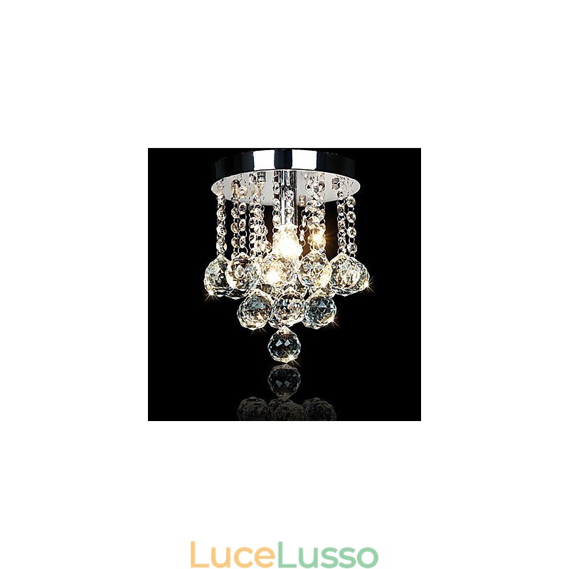 Moderno Contemporaneo Tradizionale Classico Country Cristallo Cromato Lampadario di Cristallo Luce Pendente