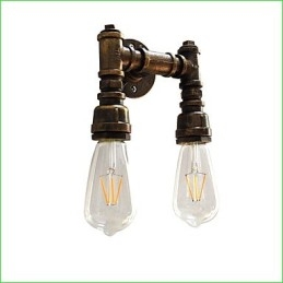Applique da parete rustica in ottone antico tradizionale classico per luce ambientale
