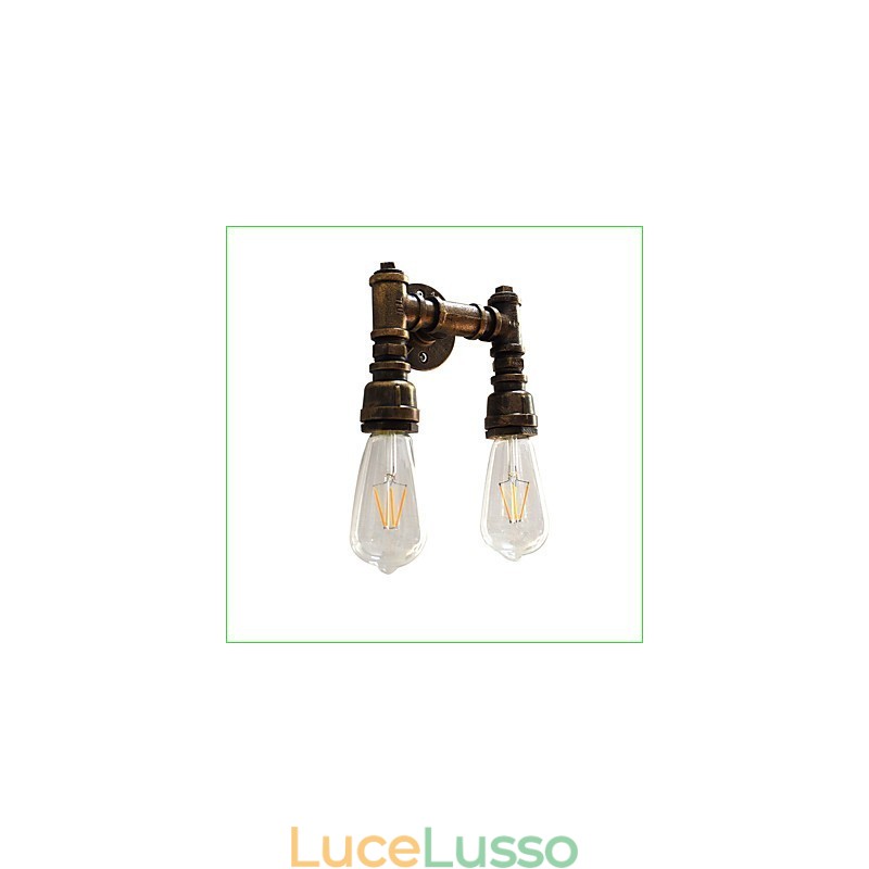 Applique da parete rustica in ottone antico tradizionale classico per luce ambientale