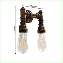 Applique da parete rustica in ottone antico tradizionale classico per luce ambientale
