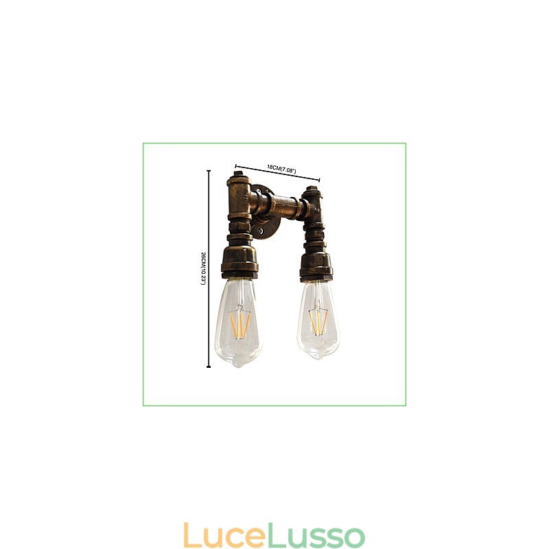 Applique da parete rustica in ottone antico tradizionale classico per luce ambientale