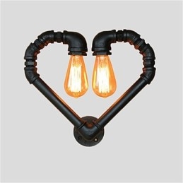 Vintage Water Pipe Lovering Heart Creative Applique da parete Industriale Soggiorno Ristorante Bar Caffetteria Decorazione Applique da parete