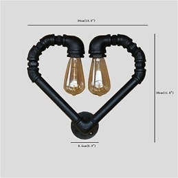 Vintage Water Pipe Lovering Heart Creative Applique da parete Industriale Soggiorno Ristorante Bar Caffetteria Decorazione Applique da parete