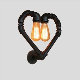 Vintage Water Pipe Lovering Heart Creative Applique da parete Industriale Soggiorno Ristorante Bar Caffetteria Decorazione Applique da parete