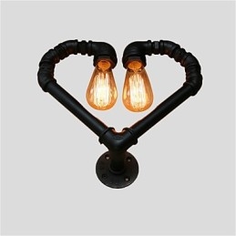 Vintage Water Pipe Lovering Heart Creative Applique da parete Industriale Soggiorno Ristorante Bar Caffetteria Decorazione Applique da parete