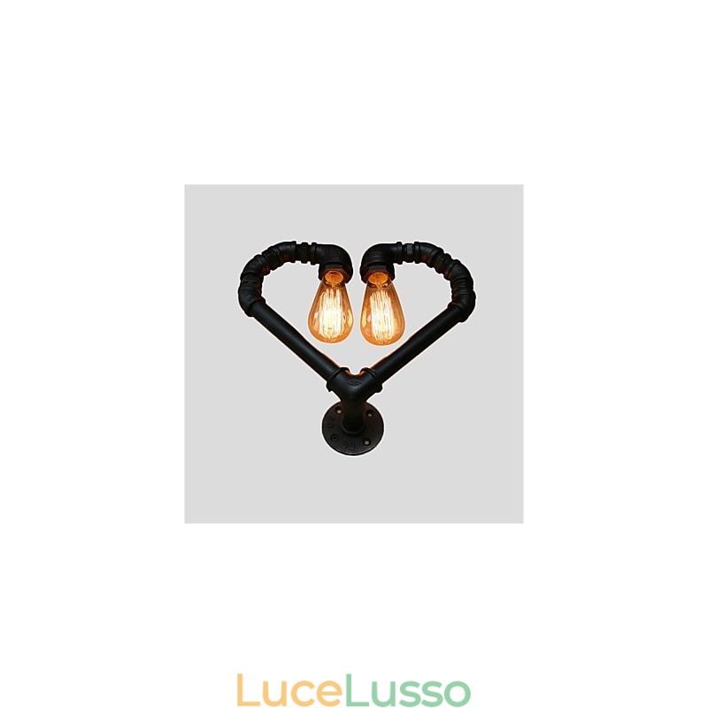 Vintage Water Pipe Lovering Heart Creative Applique da parete Industriale Soggiorno Ristorante Bar Caffetteria Decorazione Applique da parete