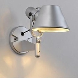 Applique da parete moderna contemporanea in argento con funzione di protezione degli occhi, luce ambientale, applique da parete