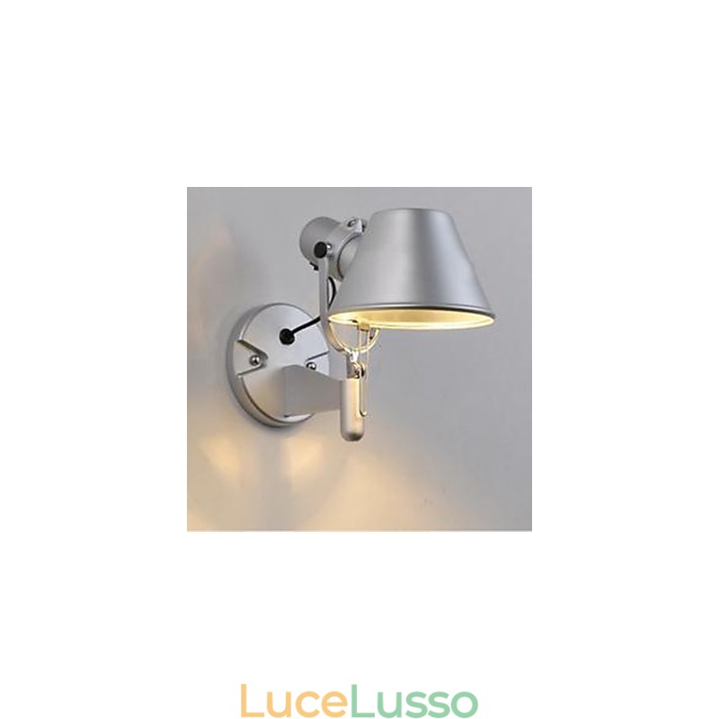 Applique da parete moderna contemporanea in argento con funzione di protezione degli occhi, luce ambientale, applique da parete