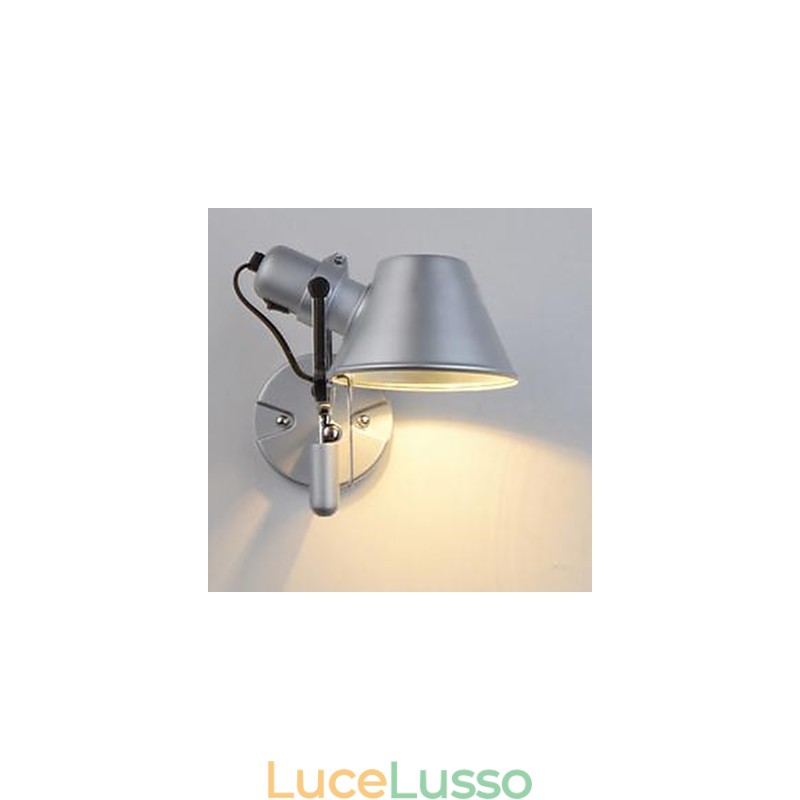 Applique da parete moderna contemporanea in argento con funzione di protezione degli occhi, luce ambientale, applique da parete