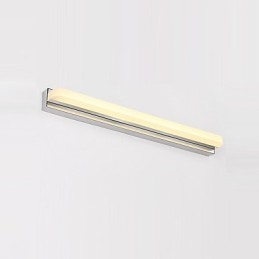 Lampada da parete per illuminazione da bagno moderna e contemporanea cromata integrata per luce ambientale
