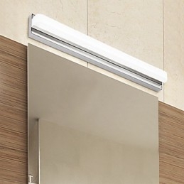 Lampada da parete per illuminazione da bagno moderna e contemporanea cromata integrata per luce ambientale