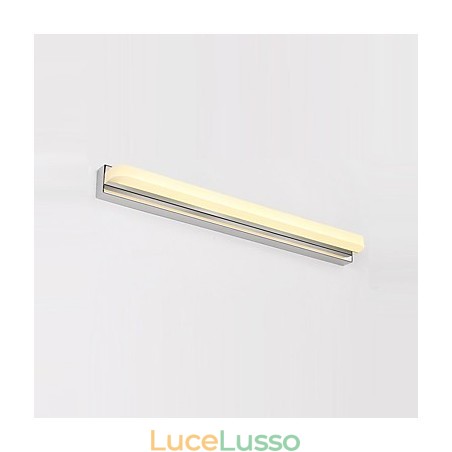 Lampada da parete per illuminazione da bagno moderna e contemporanea cromata integrata per luce ambientale Lampada da parete per illuminazione da bagno moderna e contemporanea cromata integrata per luce ambientale