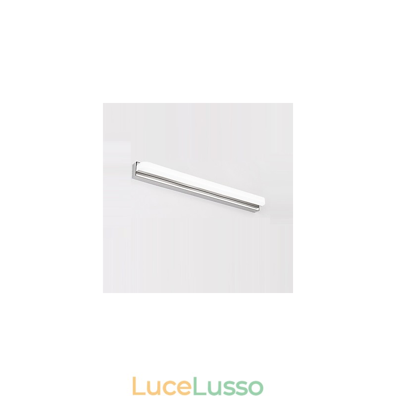 Lampada da parete per illuminazione da bagno moderna e contemporanea cromata integrata per luce ambientale