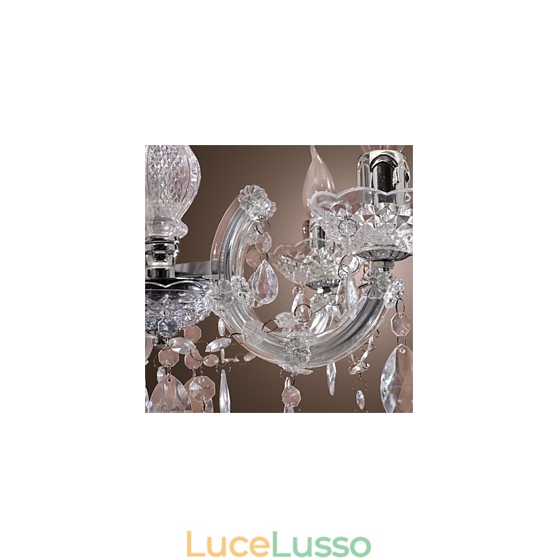 Lampada da soffitto cromata Upligh Candela Lampadario in acrilico Lampadario pendente