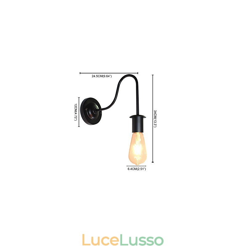 Applique da parete Lampada da parete in ferro Lampada da parete con spada laser nera stupida