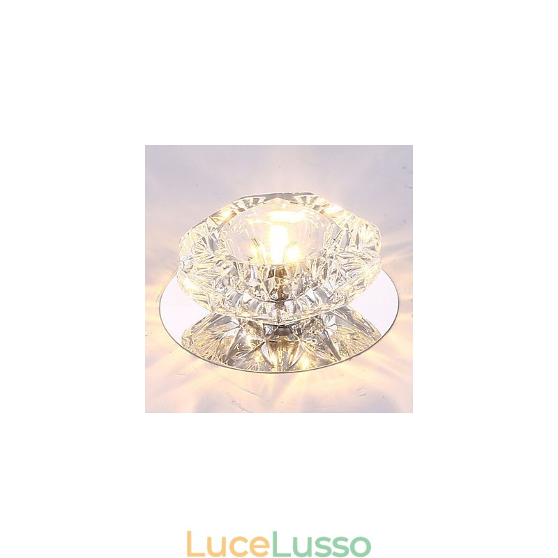 Lampada da soffitto moderna a risparmio energetico da 3 W, con luce verso il basso, in cristallo