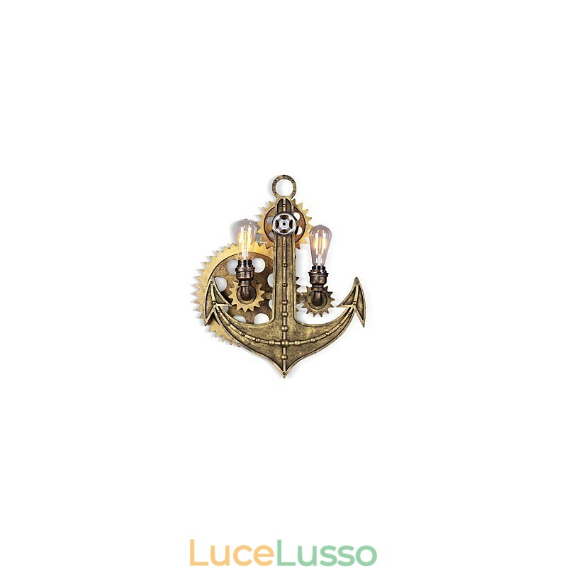 Applique da parete vintage industriali in legno a forma di ingranaggio luci girevoli creative illuminazione decorativa per ristoranti, bar e caffetterie