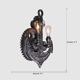 Applique da parete vintage industriali in legno a forma di ingranaggio luci girevoli creative illuminazione decorativa per ristoranti, bar e caffetterie