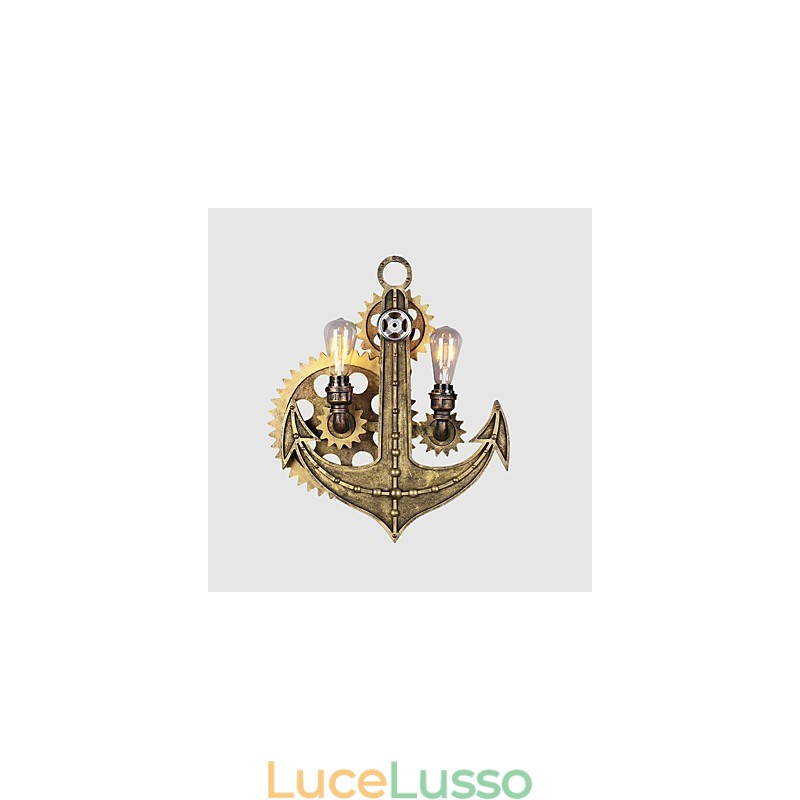 Applique da parete vintage industriali in legno a forma di ingranaggio luci girevoli creative illuminazione decorativa per ristoranti, bar e caffetterie