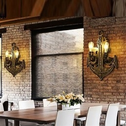 Applique da parete vintage industriali in legno a forma di ingranaggio luci girevoli creative illuminazione decorativa per ristoranti, bar e caffetterie
