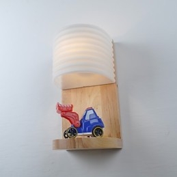 Lampada da parete semplice Lampada da comodino con paralume in vetro e legno massello per camera da letto Cassettiera Soggiorno Cameretta per bambini Dormitorio universitario Tavolino da caffè Libreria