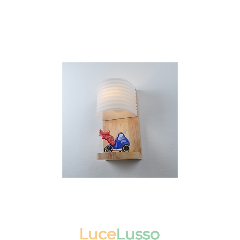 Lampada da parete semplice Lampada da comodino con paralume in vetro e legno massello per camera da letto Cassettiera Soggiorno Cameretta per bambini Dormitorio universitario Tavolino da caffè Libreria