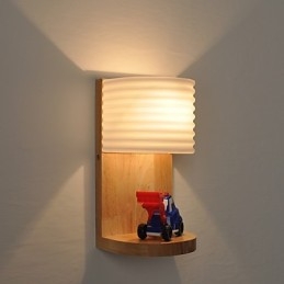 Lampada da parete semplice Lampada da comodino con paralume in vetro e legno massello per camera da letto Cassettiera Soggiorno Cameretta per bambini Dormitorio universitario Tavolino da caffè Libreria