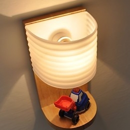 Lampada da parete semplice Lampada da comodino con paralume in vetro e legno massello per camera da letto Cassettiera Soggiorno Cameretta per bambini Dormitorio universitario Tavolino da caffè Libreria