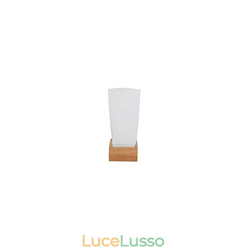 Lampada da parete semplice Lampada da comodino con paralume in vetro e legno massello per camera da letto Cassettiera Soggiorno Cameretta per bambini Dormitorio universitario Tavolino da caffè Libreria