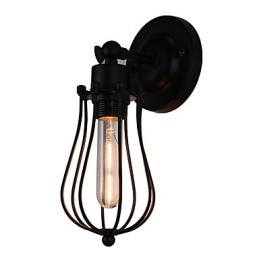 Lampada da parete in acciaio verniciato, decorazione da caffè americano nero opaco, lampada da parete retrò, lampada a spada laser sulla parete
