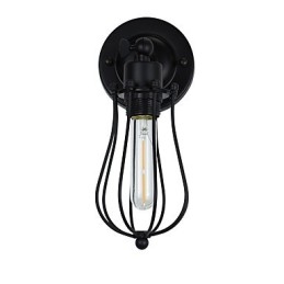 Lampada da parete in acciaio verniciato, decorazione da caffè americano nero opaco, lampada da parete retrò, lampada a spada laser sulla parete