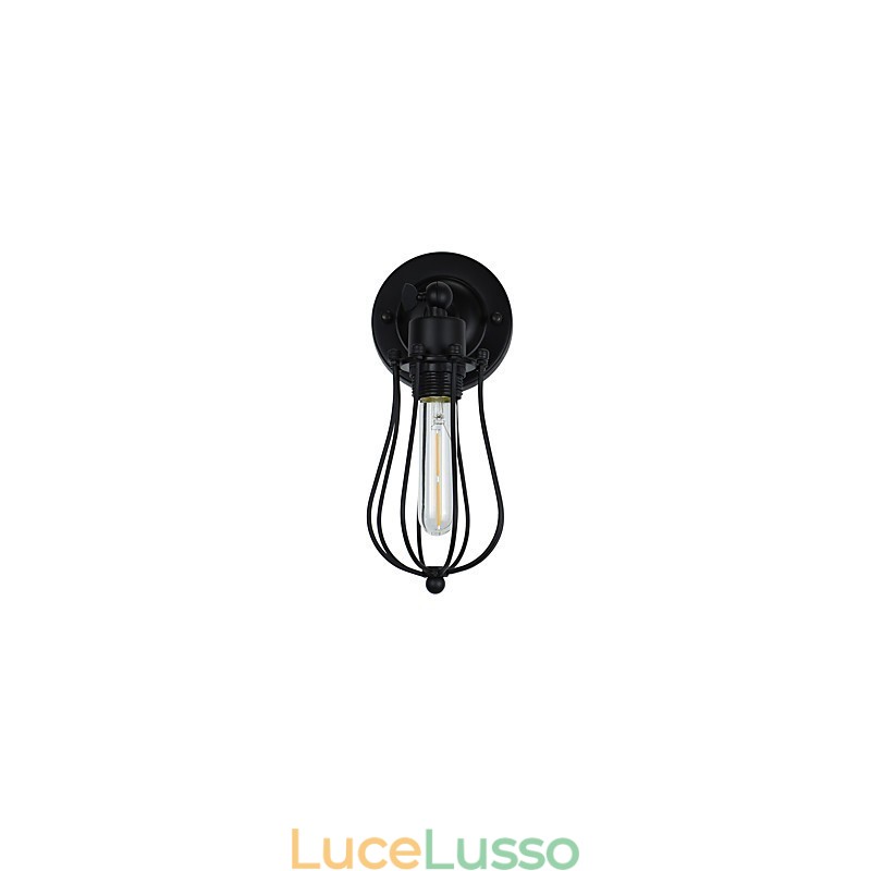Lampada da parete in acciaio verniciato, decorazione da caffè americano nero opaco, lampada da parete retrò, lampada a spada laser sulla parete