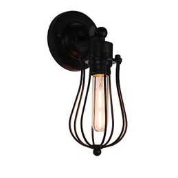 Lampada da parete in acciaio verniciato, decorazione da caffè americano nero opaco, lampada da parete retrò, lampada a spada laser sulla parete