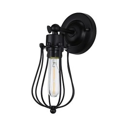 Lampada da parete in acciaio verniciato, decorazione da caffè americano nero opaco, lampada da parete retrò, lampada a spada laser sulla parete