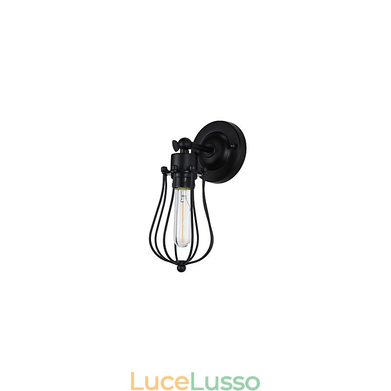 Lampada da parete in acciaio verniciato, decorazione da caffè americano nero opaco, lampada da parete retrò, lampada a spada laser sulla parete