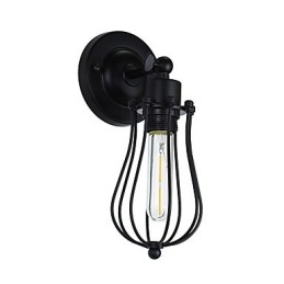 Lampada da parete in acciaio verniciato, decorazione da caffè americano nero opaco, lampada da parete retrò, lampada a spada laser sulla parete