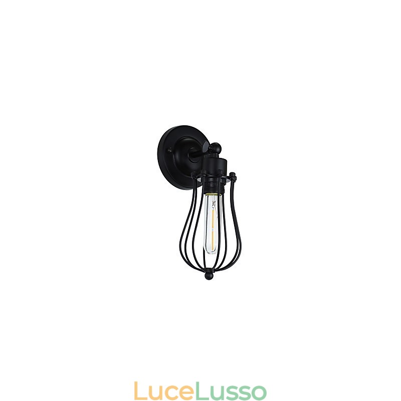Lampada da parete in acciaio verniciato, decorazione da caffè americano nero opaco, lampada da parete retrò, lampada a spada laser sulla parete