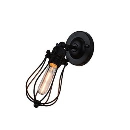 Lampada da parete in acciaio verniciato, decorazione da caffè americano nero opaco, lampada da parete retrò, lampada a spada laser sulla parete