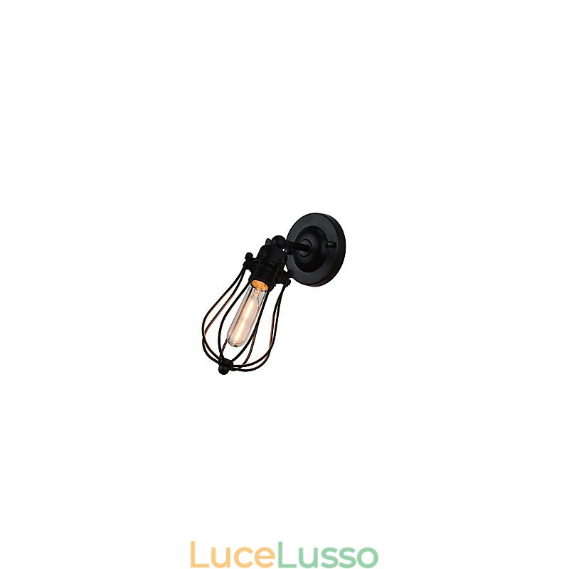 Lampada da parete in acciaio verniciato, decorazione da caffè americano nero opaco, lampada da parete retrò, lampada a spada laser sulla parete