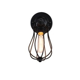 Lampada da parete in acciaio verniciato, decorazione da caffè americano nero opaco, lampada da parete retrò, lampada a spada laser sulla parete