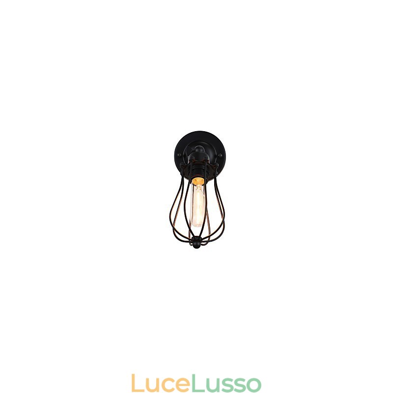 Lampada da parete in acciaio verniciato, decorazione da caffè americano nero opaco, lampada da parete retrò, lampada a spada laser sulla parete