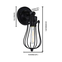 Lampada da parete in acciaio verniciato, decorazione da caffè americano nero opaco, lampada da parete retrò, lampada a spada laser sulla parete