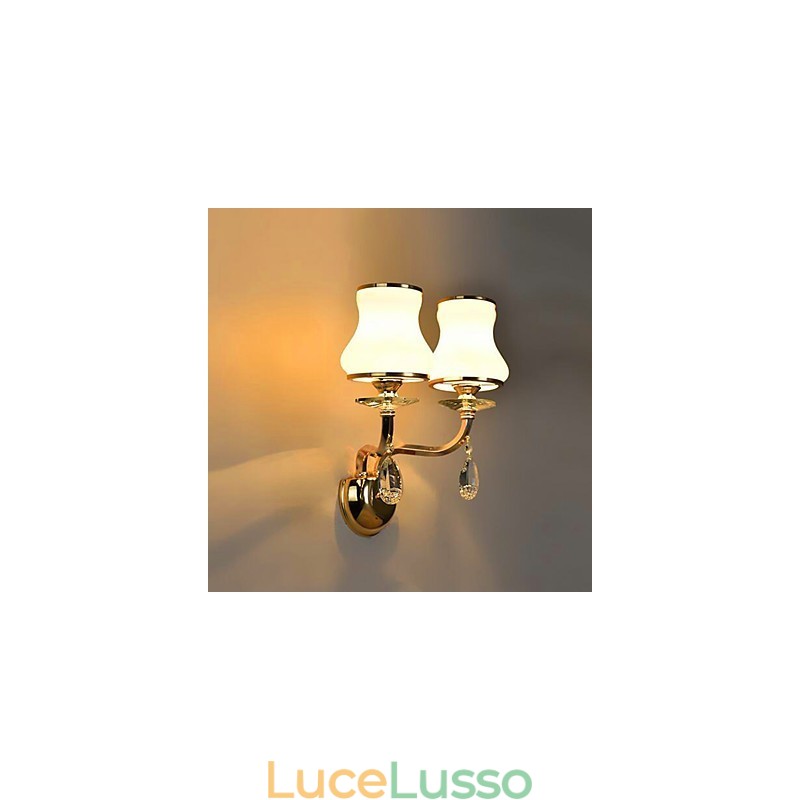 Moderna caratteristica contemporanea galvanizzata per luci da parete in stile mini in cristallo con protezione per gli occhi