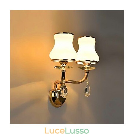 Moderna caratteristica contemporanea galvanizzata per luci da parete in stile mini in cristallo con protezione per gli occhi Moderna caratteristica contemporanea galvanizzata per luci da parete in stile mini in cristallo con protezione per gli occhi