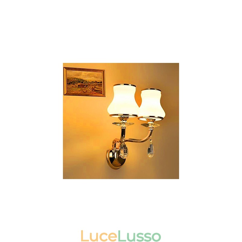 Moderna caratteristica contemporanea galvanizzata per luci da parete in stile mini in cristallo con protezione per gli occhi