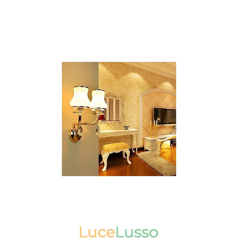 Moderna caratteristica contemporanea galvanizzata per luci da parete in stile mini in cristallo con protezione per gli occhi