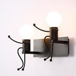 Lampada da parete in ferro battuto stile country americano Lampada da parete creativa per comodino da camera da letto Lampada da parete calda per corridoio da cattivo