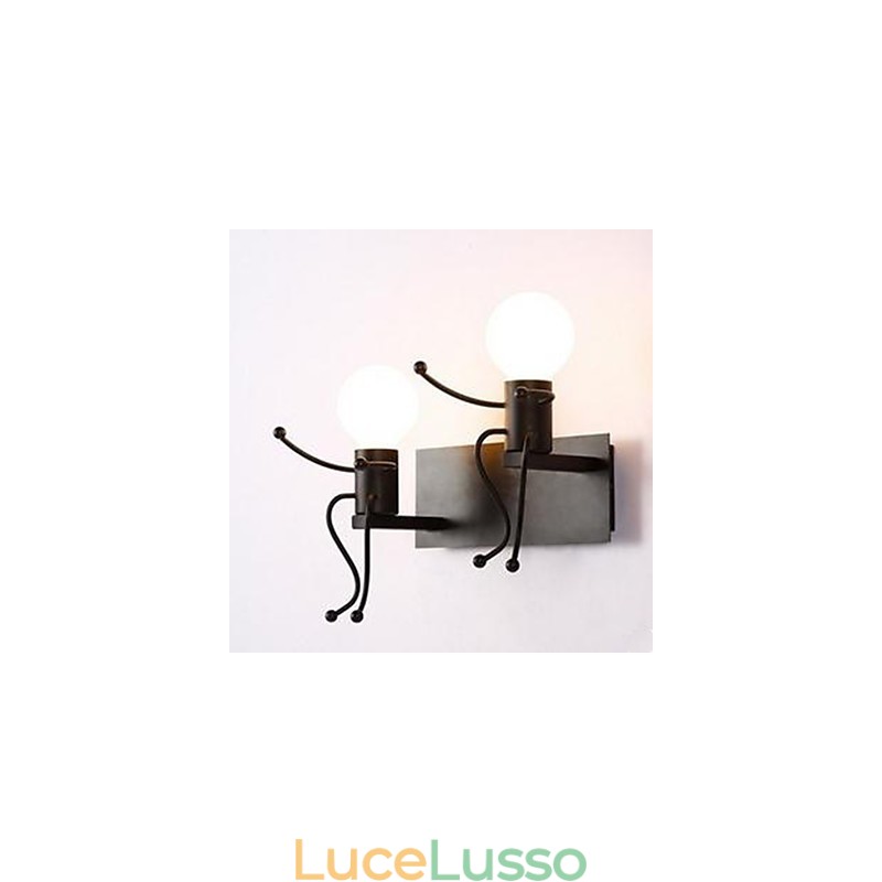 Lampada da parete in ferro battuto stile country americano Lampada da parete creativa per comodino da camera da letto Lampada da parete calda per corridoio da cattivo