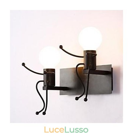 Lampada da parete in ferro battuto stile country americano Lampada da parete creativa per comodino da camera da letto Lampada da parete calda per corridoio da cattivo Lampada da parete in ferro battuto stile country americano Lampada da parete creativa per comodino da camera da letto Lampada da parete calda per corridoio da cattivo