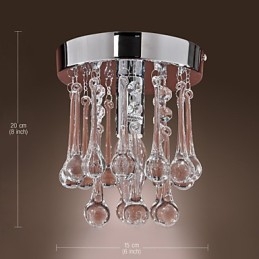 Moderno contemporaneo in cristallo Mini stile cromato montaggio a filo